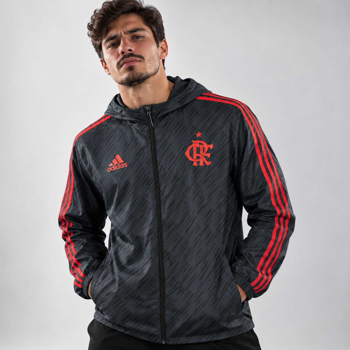 2022 Flamengo Windbreaker Black Red Edge
