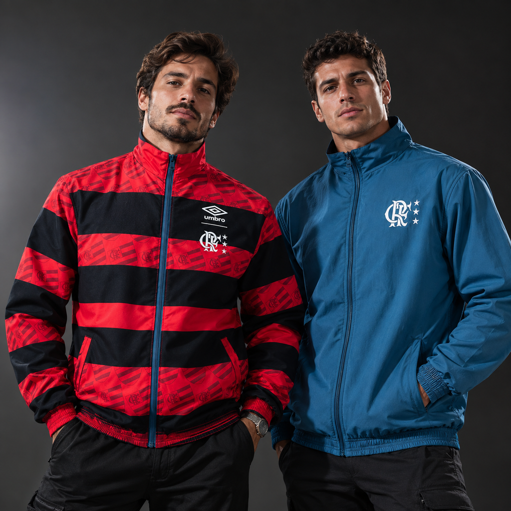 Flamengo Reversible Jacket Windbreaker - Red & Cyan